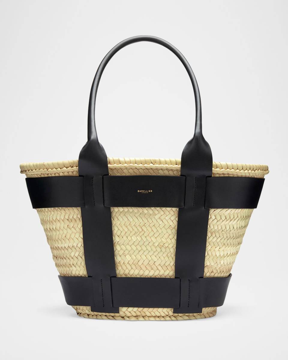 The Santorini Caged Raffia Tote Bag